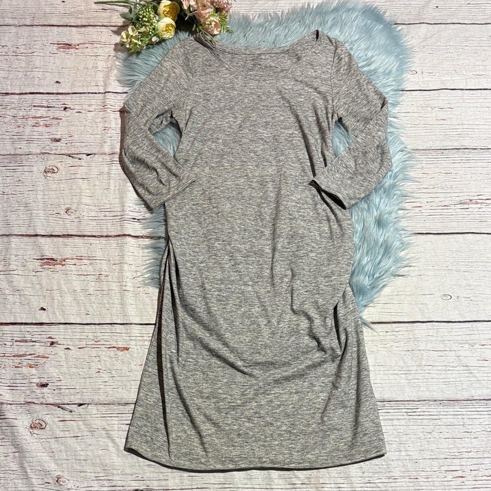 Liz Lange Maternity Heather Gray Long Sleeve Dress sz L